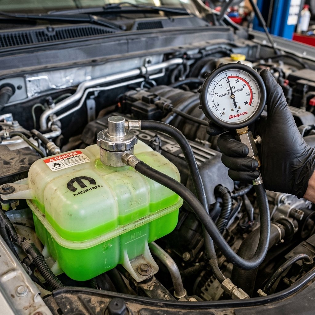 Coolant gauge and reservoir clip