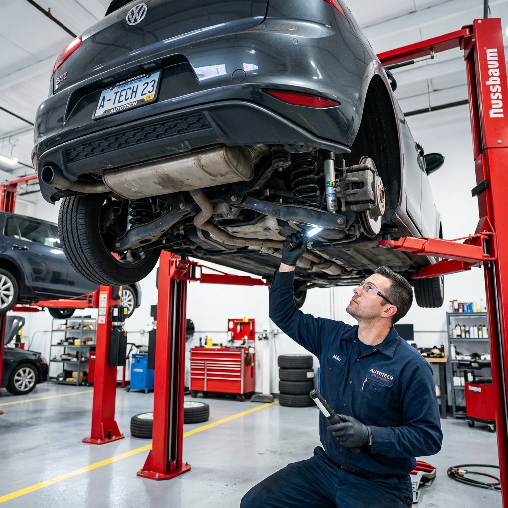 Under car inspection on lift